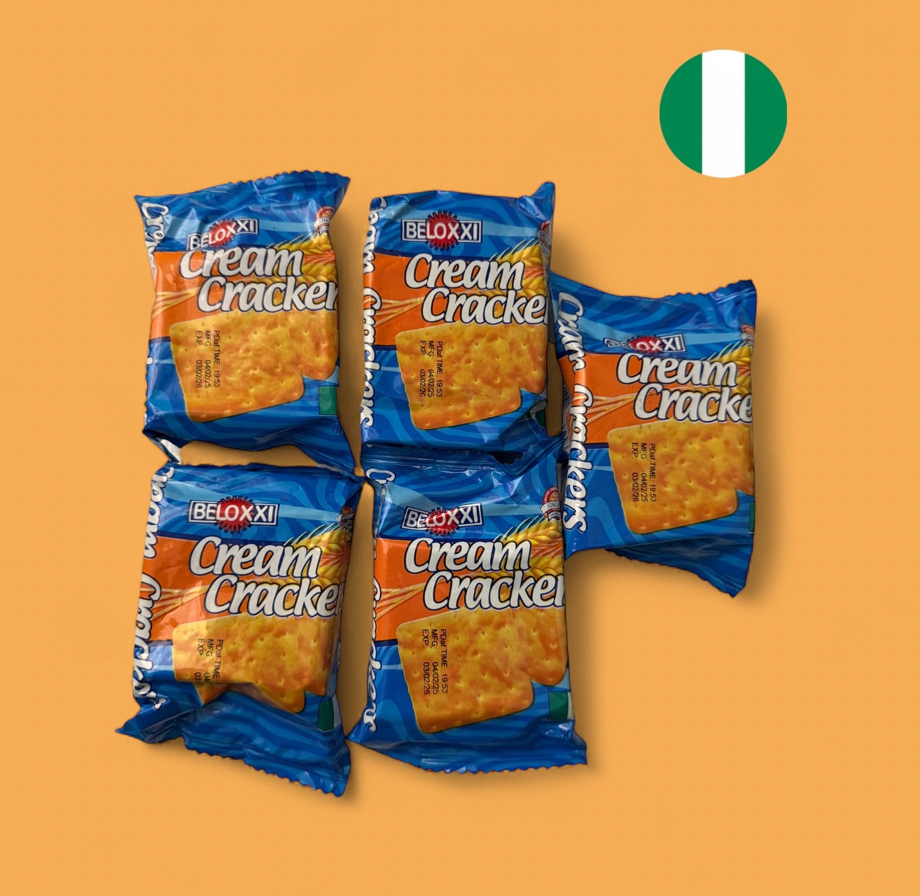 5x Beloxxi Cream Crackers 30g - Nigerian Biscuits