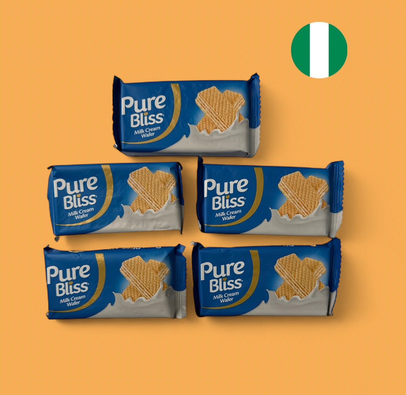 5x Pure Bliss Milk Cream Wafer 21g - Nigerian Biscuits