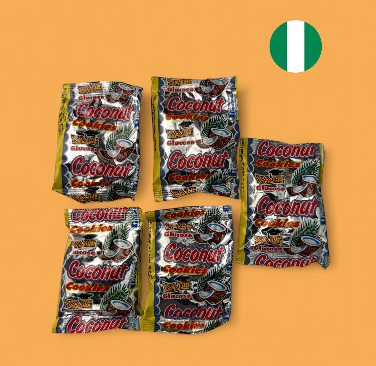 5x Yale Coconut Cookies 15g - Nigerian Biscuits
